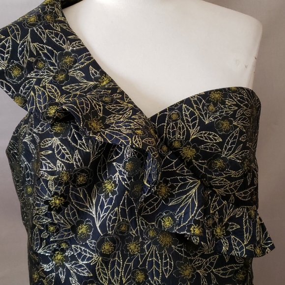 NewMonique Lhuillier One Shoulder Floral Jacquard - Picture 3 of 10